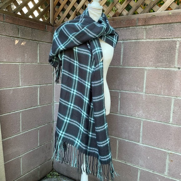 Plaid Scarf Set Blanket Oversized Long One Size - Picture 9 of 13
